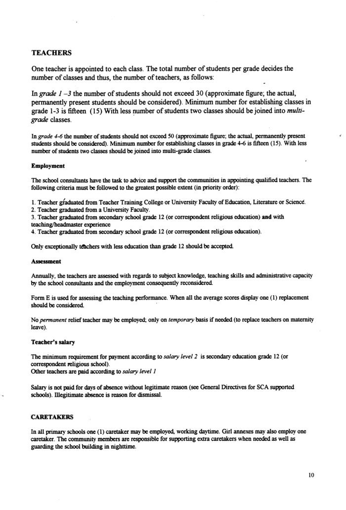 Education directives for SCA education programme / prepared by Education Technical Support Unit — cover