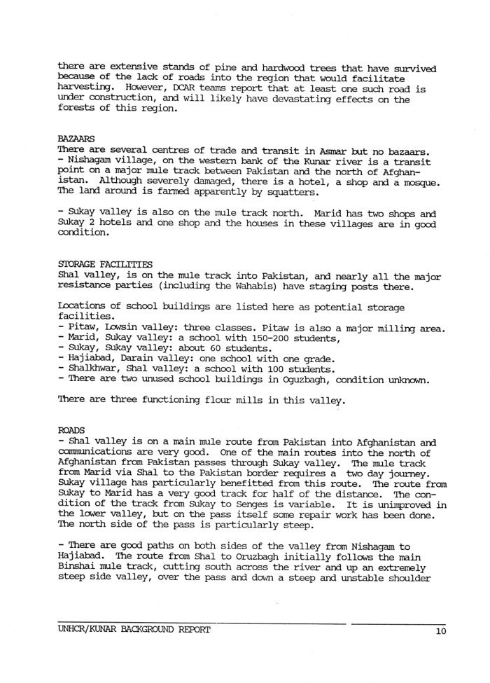 Kunar province / prepared by the Data Collection for Afghan Repatriation Project — cover