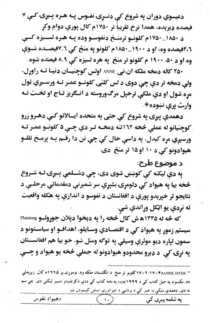 په شلمه پيړی کی دهیواد نفوس / لیکوال محمد حسن سهاک — cover