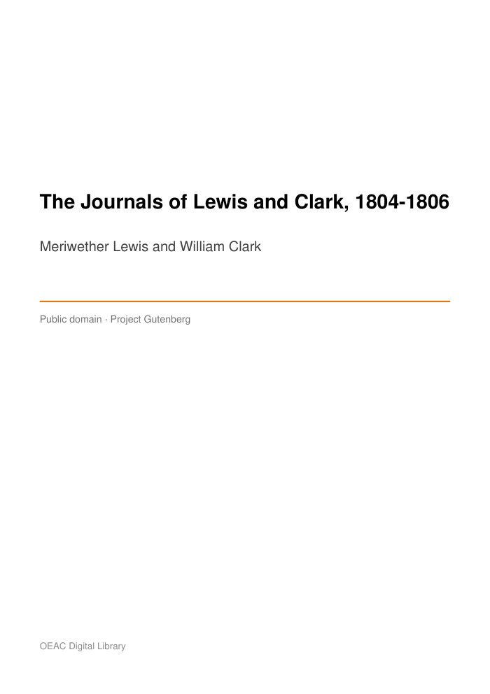 The Journals of Lewis and Clark, 1804-1806 — cover
