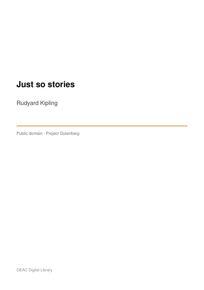 Just so stories — cover