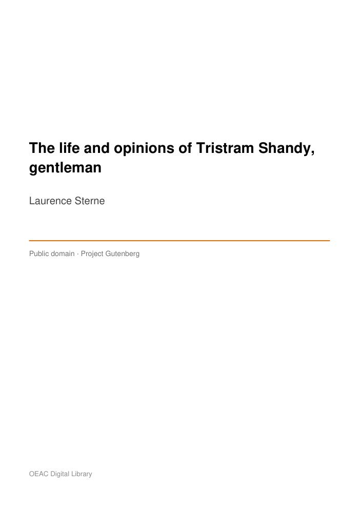 The life and opinions of Tristram Shandy, gentleman — cover
