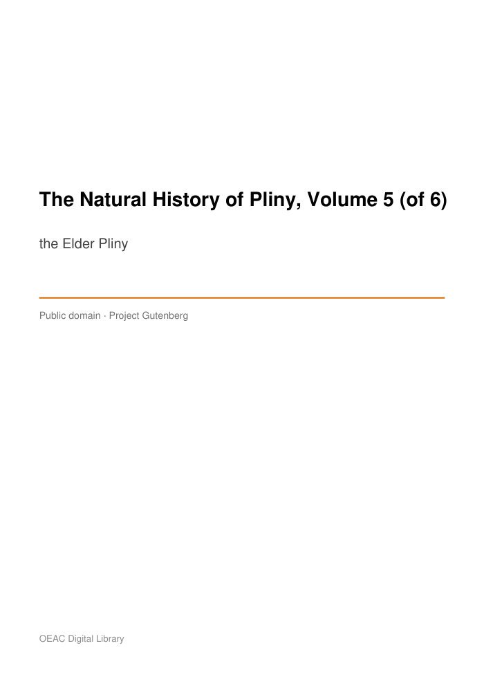 The Natural History of Pliny, Volume 5 (of 6) — cover