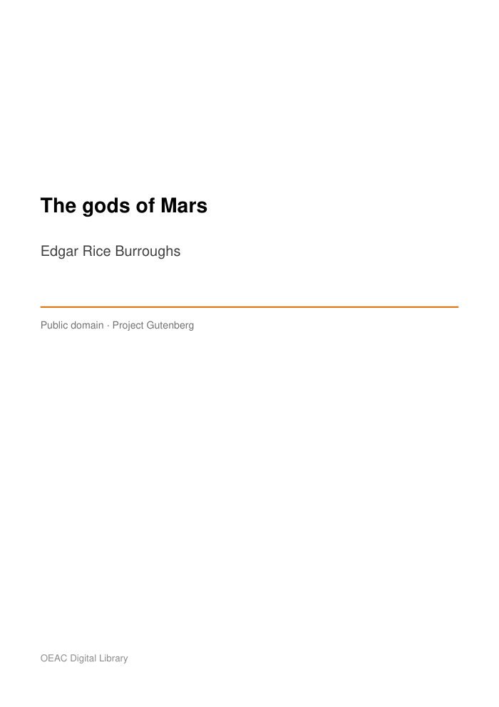 The gods of Mars — cover