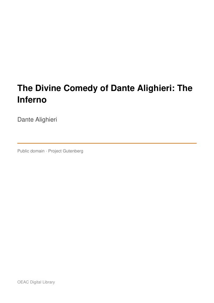 The Divine Comedy of Dante Alighieri: The Inferno cover