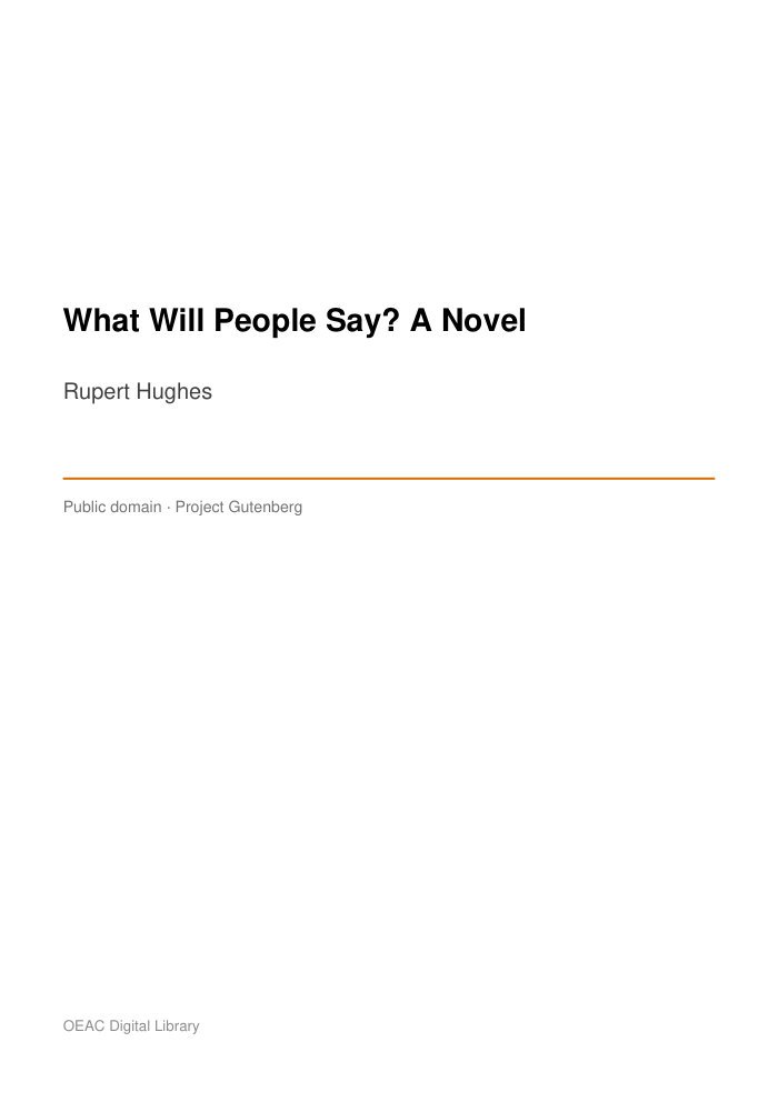 What Will People Say? A Novel — cover