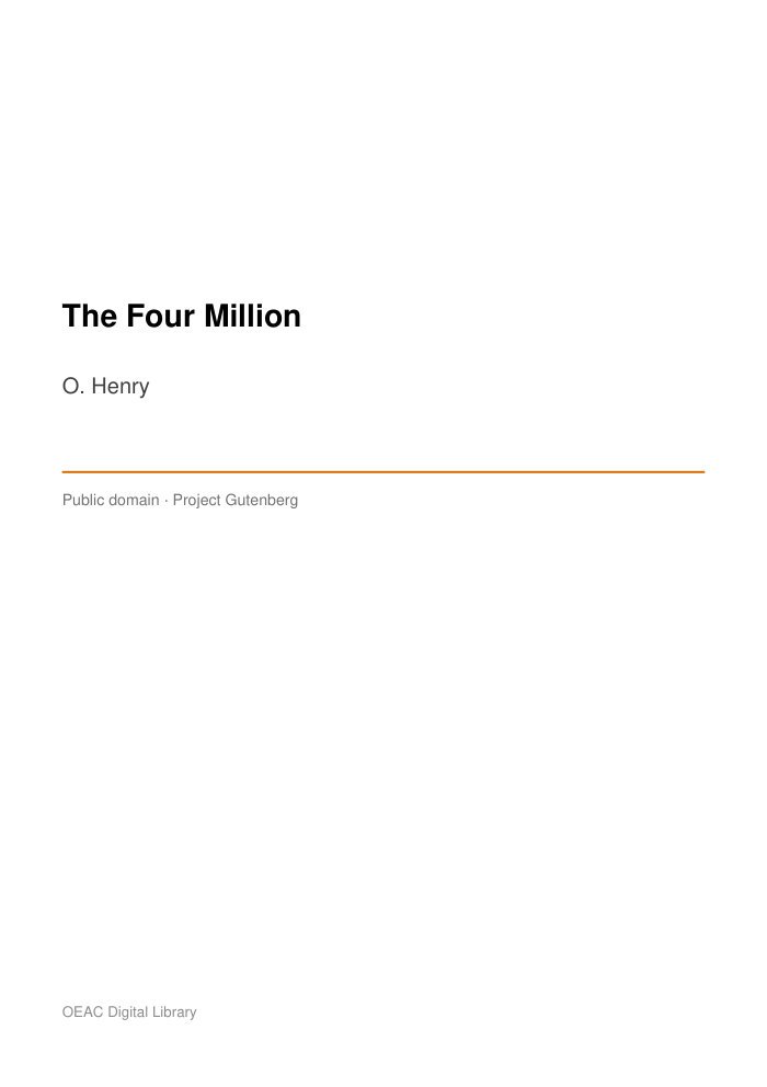 The Four Million cover