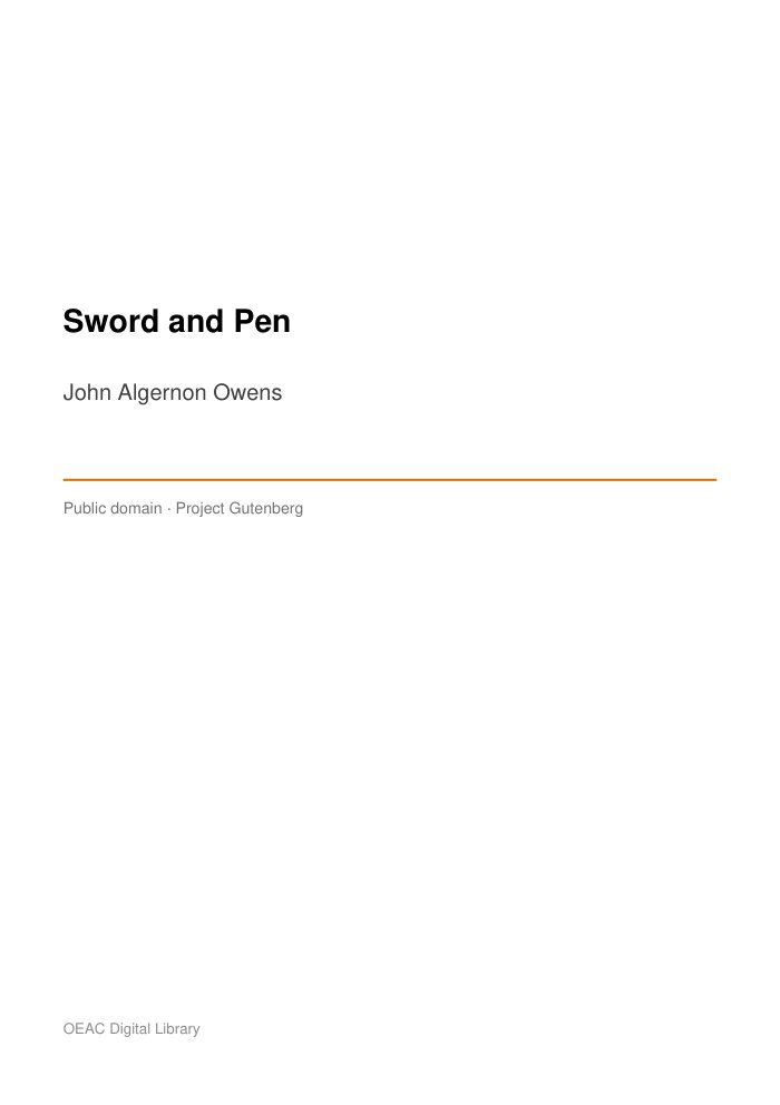 Sword and Pen — cover