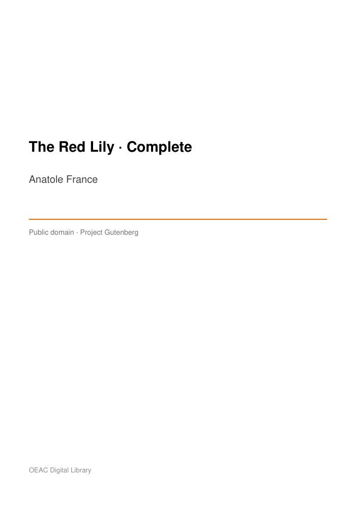 The Red Lily — Complete — cover