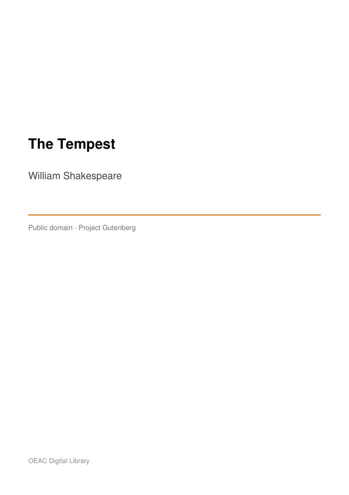 The Tempest — cover