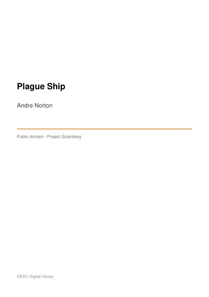 Plague Ship cover