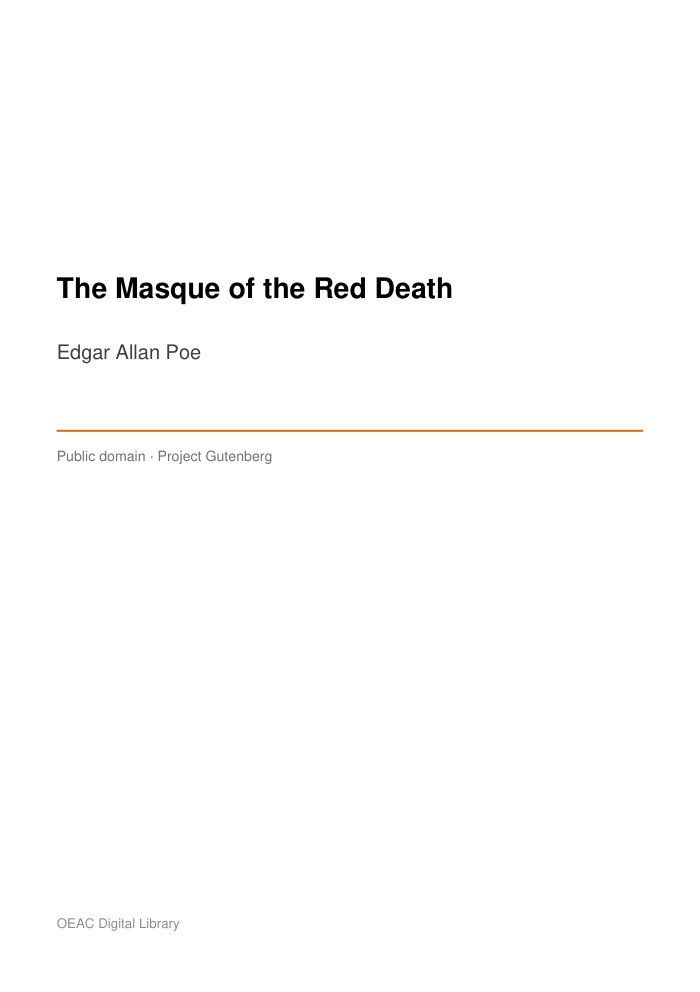 The Masque of the Red Death — cover