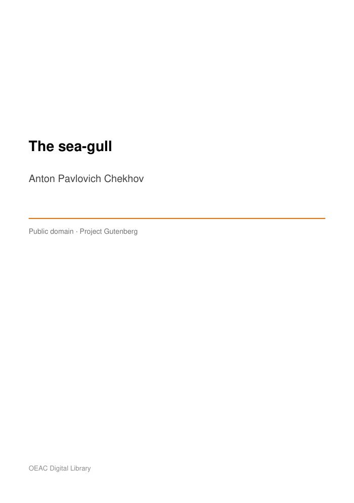 The sea-gull — cover