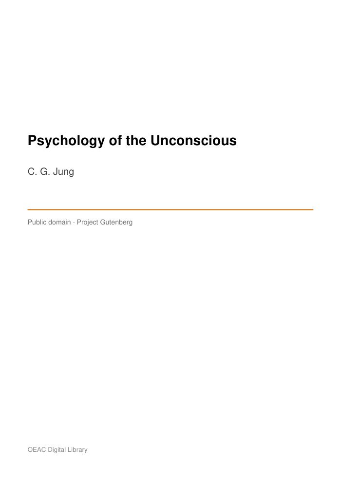 Psychology of the Unconscious — cover