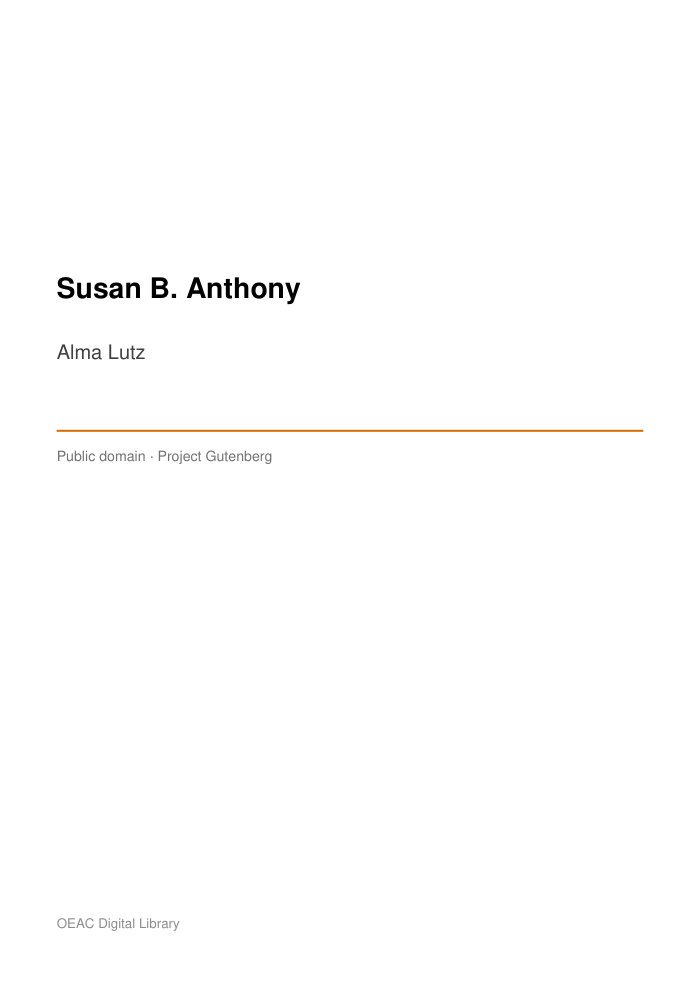Susan B. Anthony cover