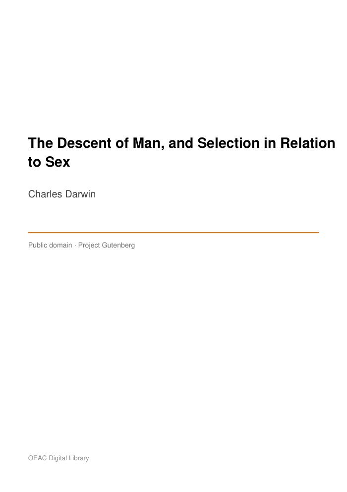 The Descent of Man, and Selection in Relation to Sex — cover