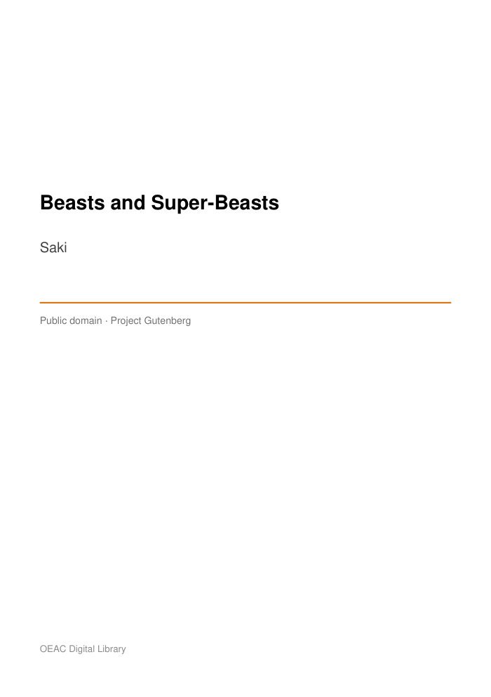 Beasts and Super-Beasts — cover