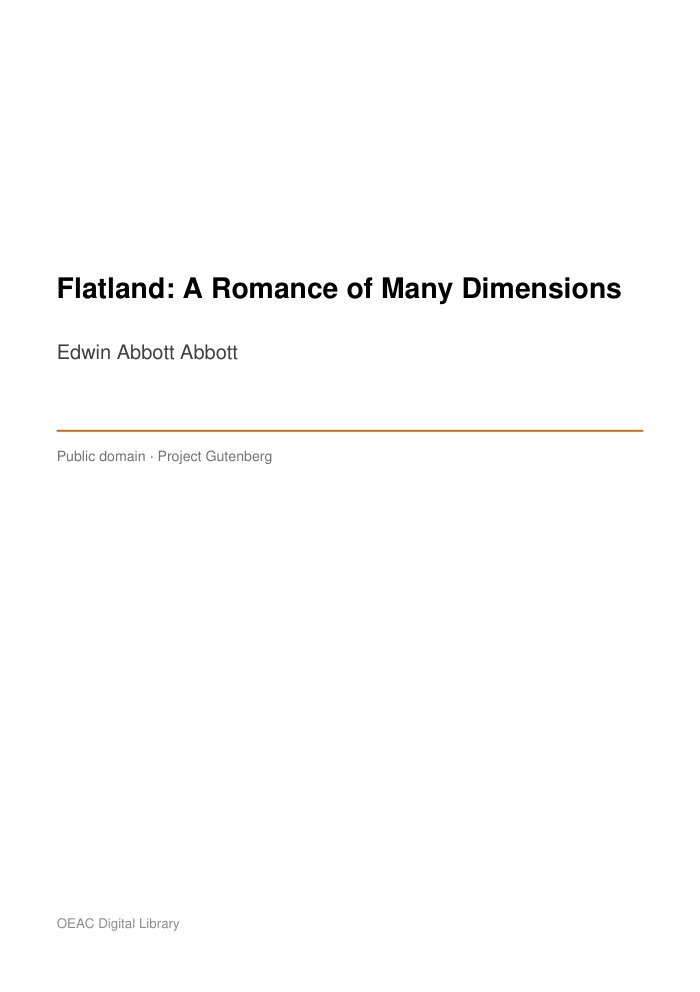 Flatland: A Romance of Many Dimensions — cover