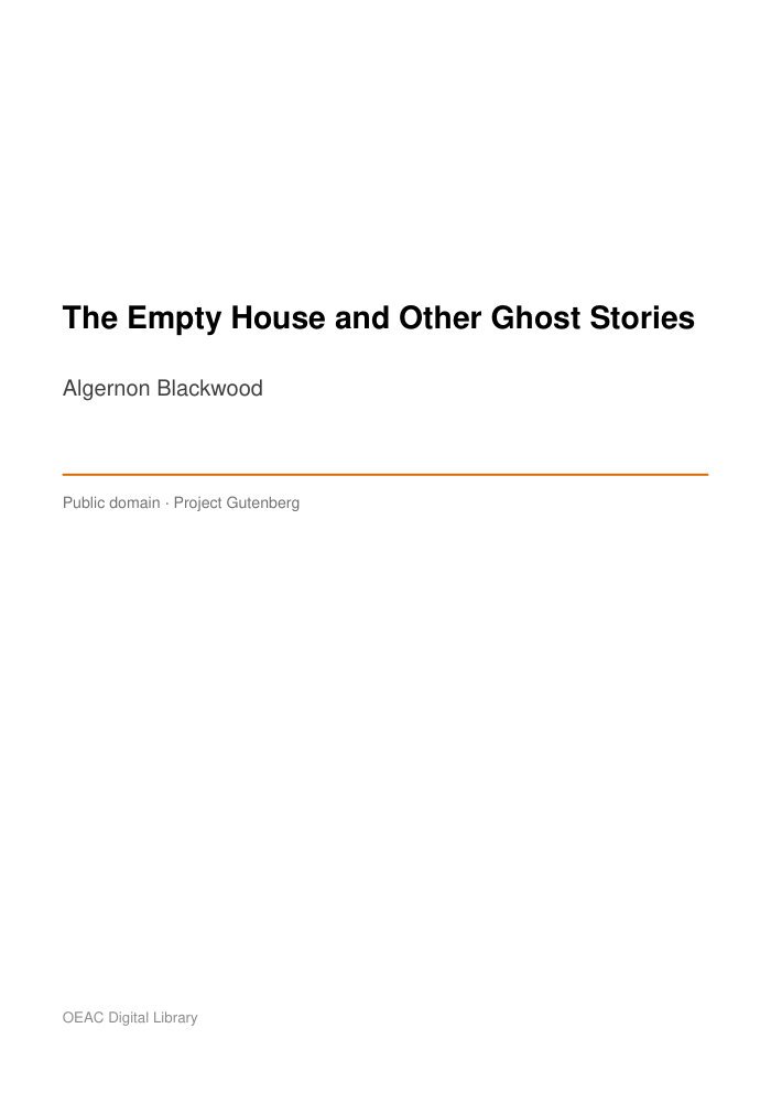 The Empty House and Other Ghost Stories — cover