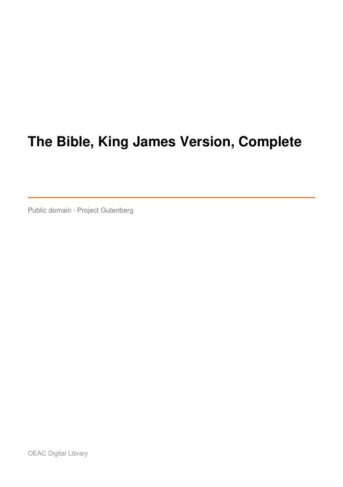 The Bible, King James Version, Complete — cover