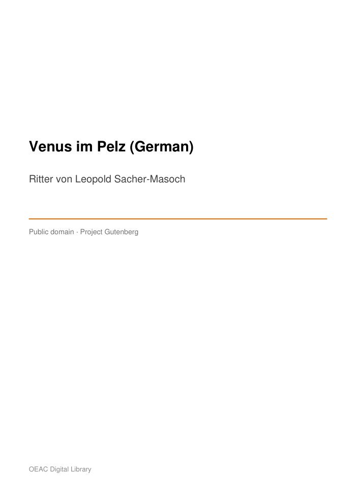 Venus im Pelz (German) — cover