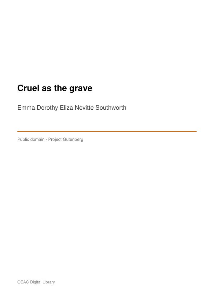 Cruel as the grave — cover