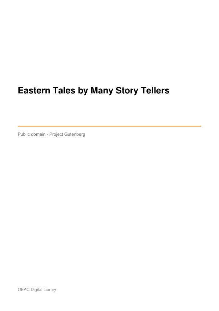 Eastern Tales by Many Story Tellers — cover