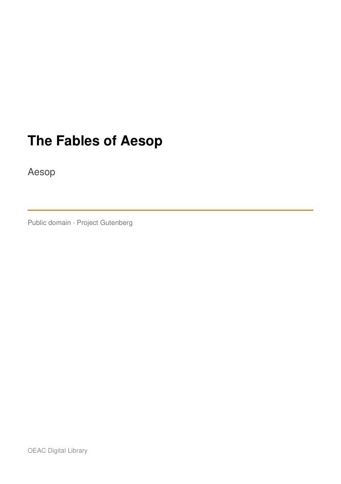 The Fables of Aesop — cover