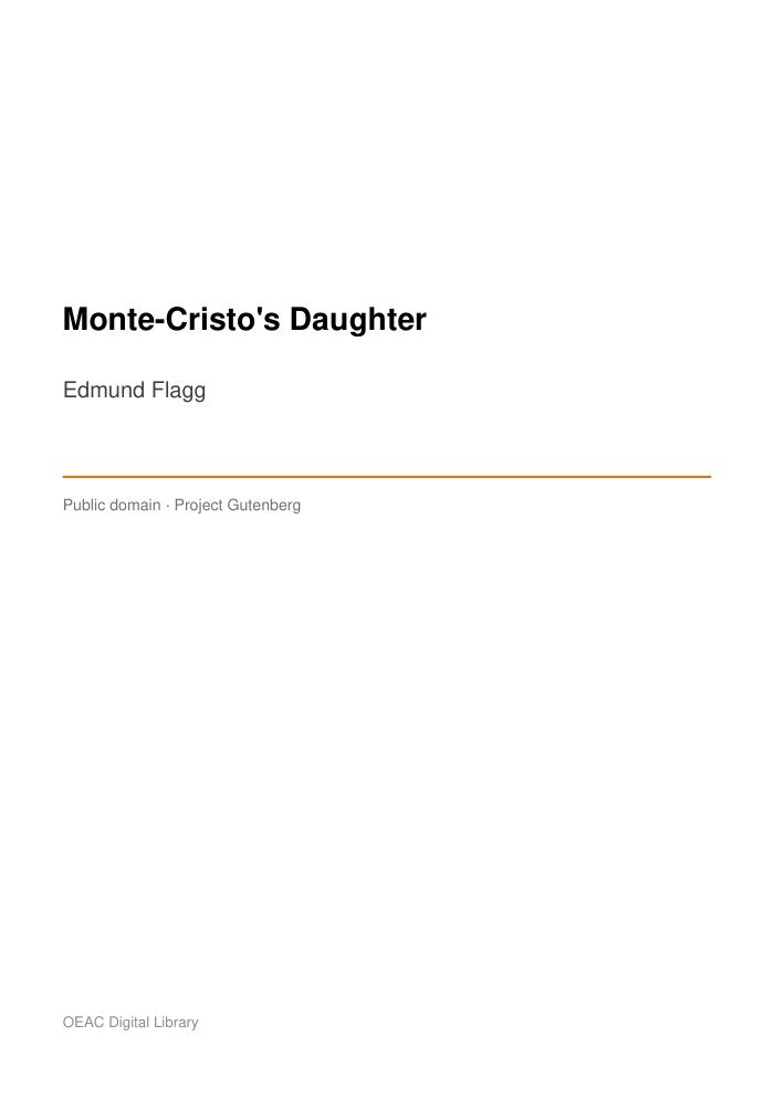 Monte-Cristo's Daughter — cover