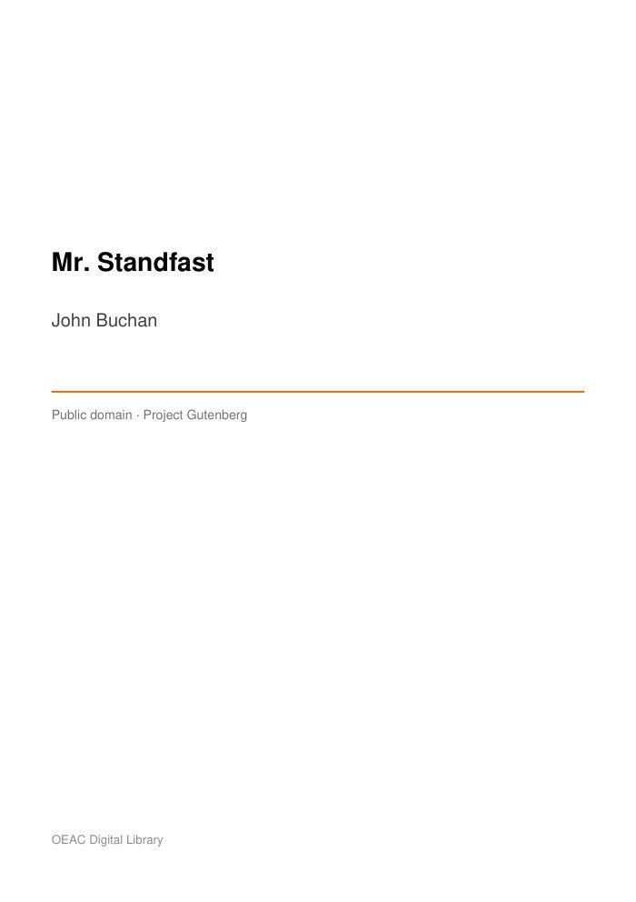 Mr. Standfast cover