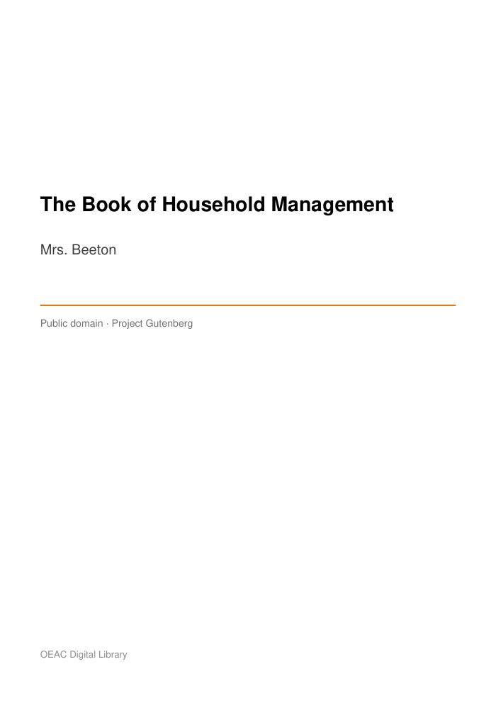 The Book of Household Management — cover