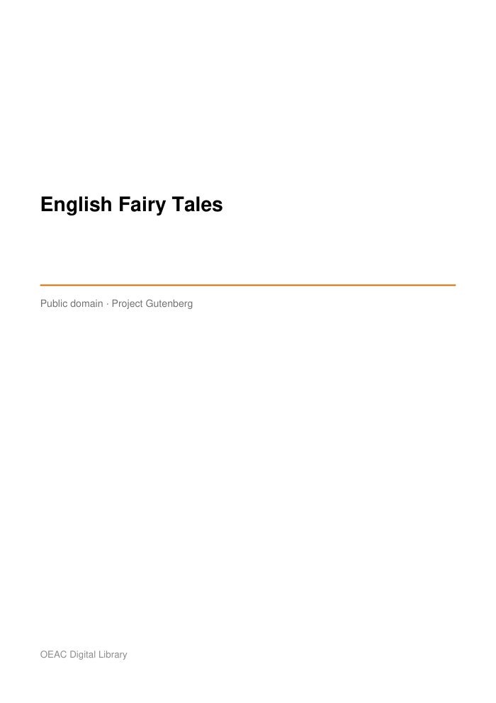 English Fairy Tales — cover