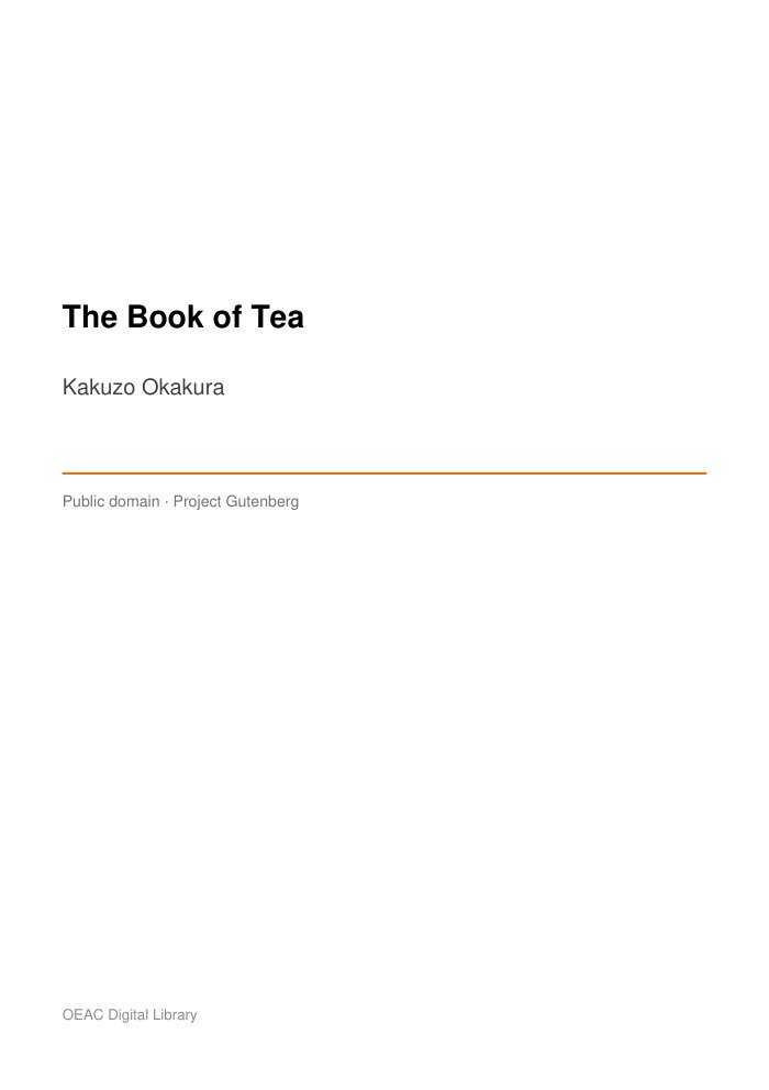 The Book of Tea — cover