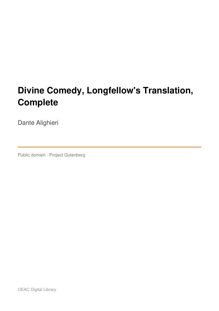 Divine Comedy, Longfellow's Translation, Complete — cover