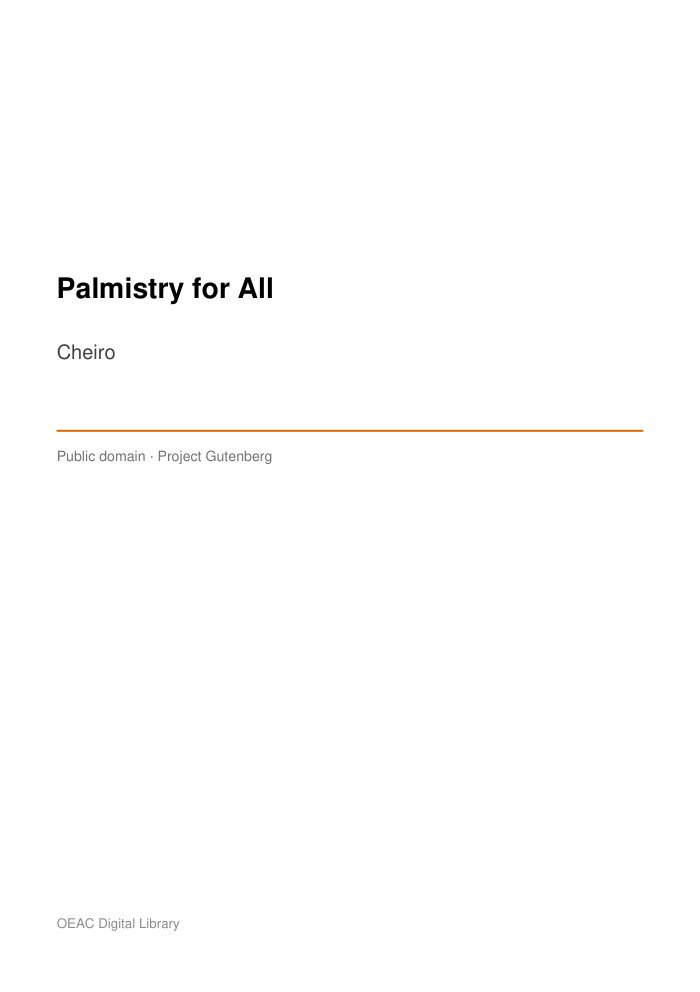 Palmistry for All — cover