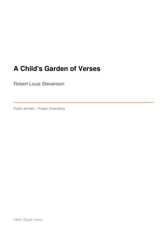 A Child's Garden of Verses — cover