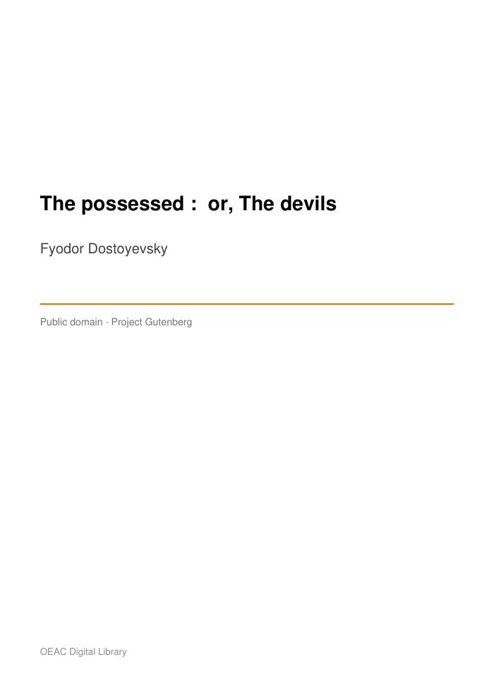 The possessed :  or, The devils — cover