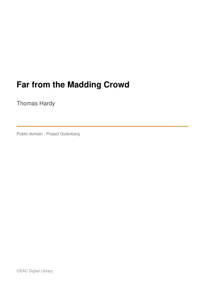 Far from the Madding Crowd — cover