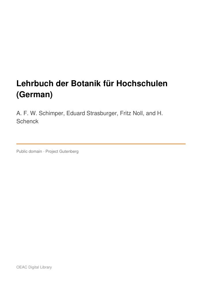 Lehrbuch der Botanik für Hochschulen (German) — cover