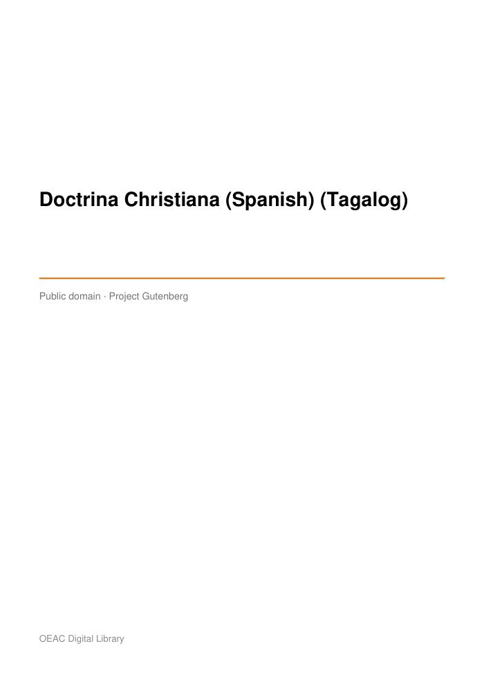 Doctrina Christiana (Spanish) (Tagalog) — cover