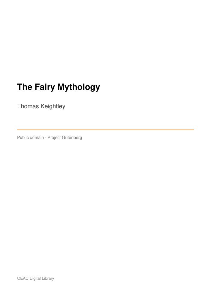 The Fairy Mythology — cover