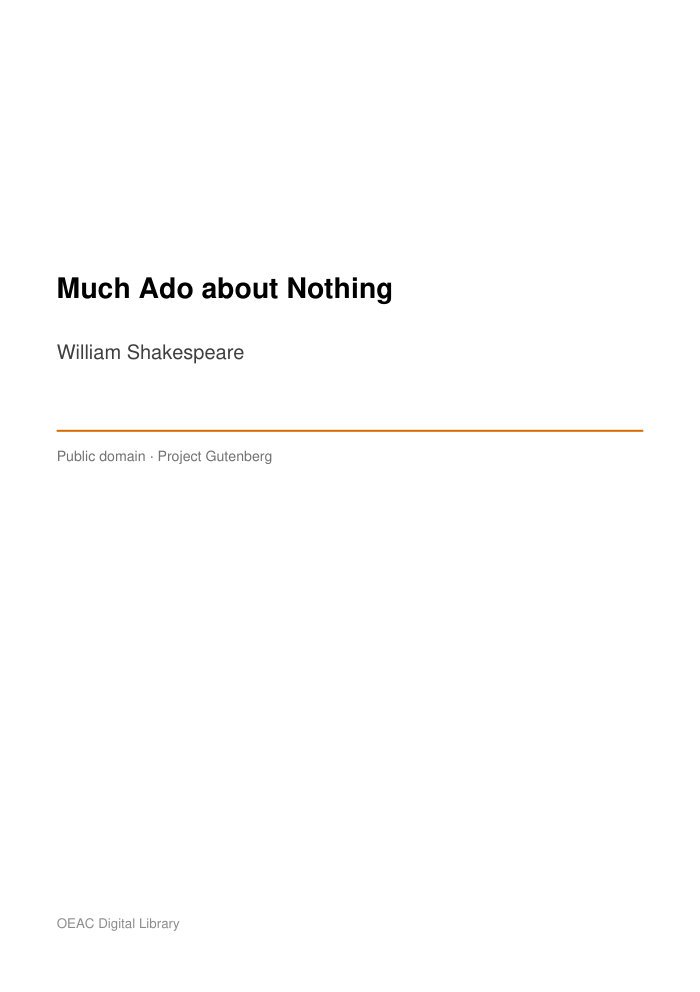 Much Ado about Nothing — cover