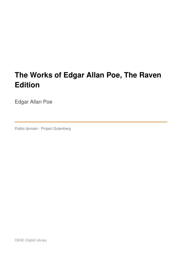 The Works of Edgar Allan Poe, The Raven Edition cover