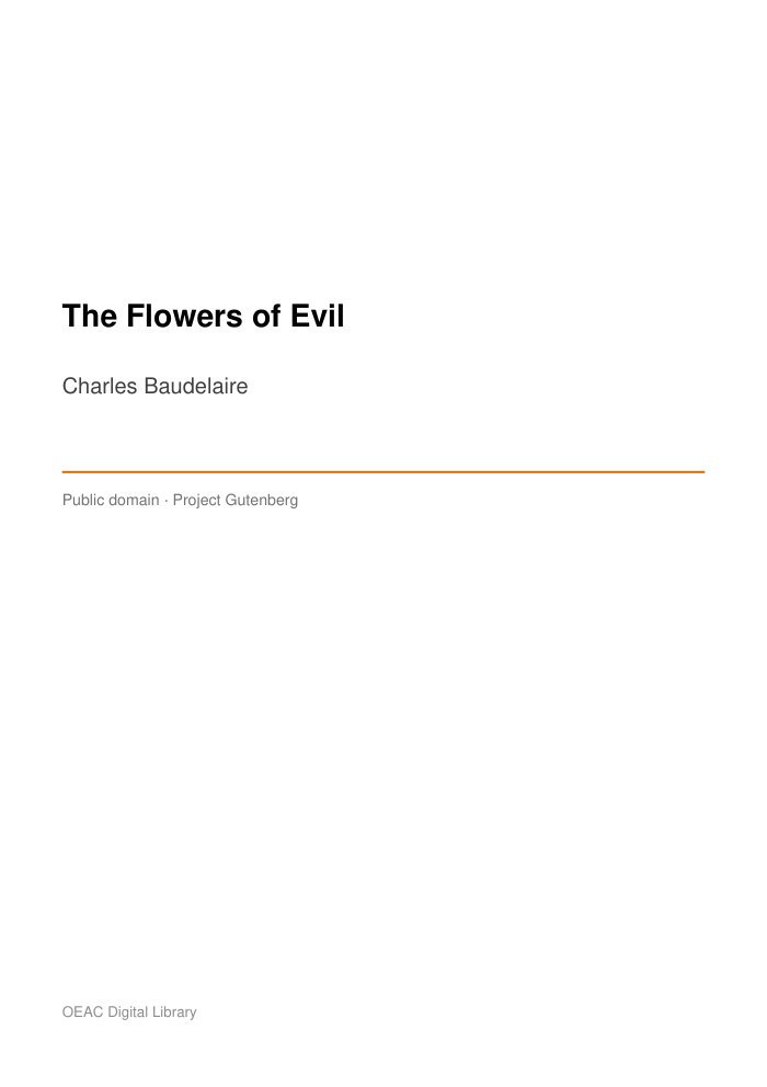 The Flowers of Evil — cover