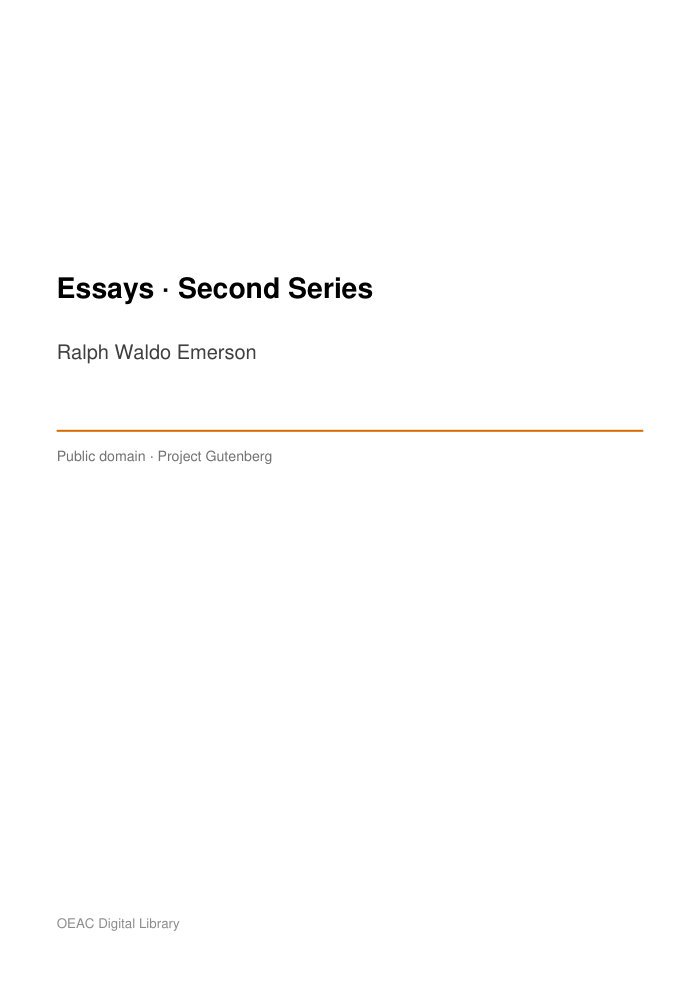 Essays — Second Series — cover