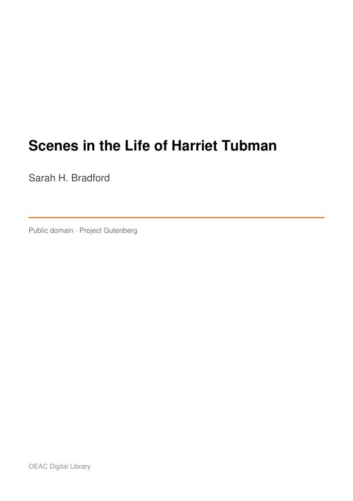 Scenes in the Life of Harriet Tubman cover
