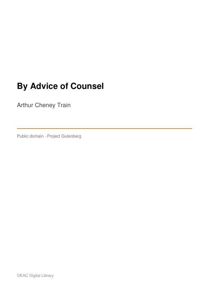 By Advice of Counsel — cover