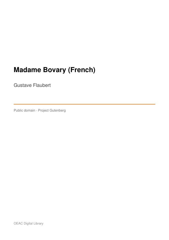 Madame Bovary (French) — cover