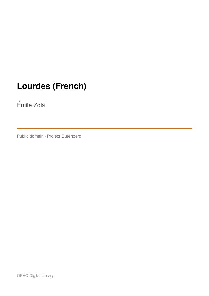 Lourdes (French) — cover