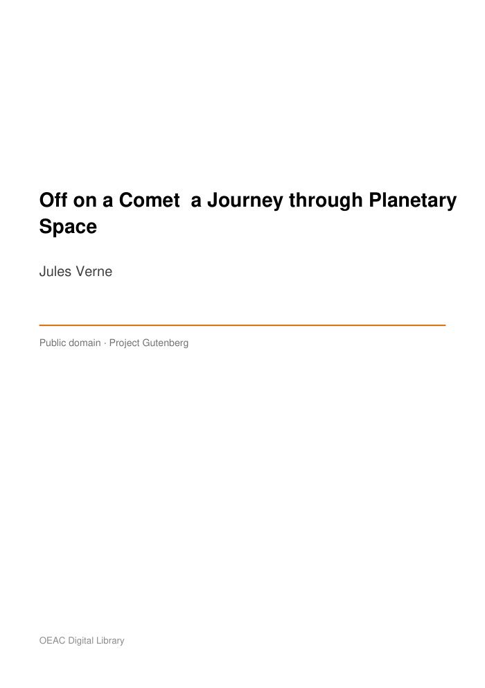 Off on a Comet! a Journey through Planetary Space cover